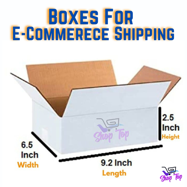 10 Pcs - White Packaging Boxes 3-ply Size 9.2 Inch x 6.5 Inch x 2.5 Inch - For E-commerce Shipping Box