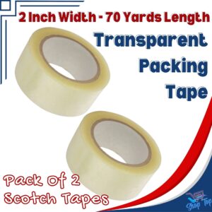 2 Inch Transparent Self-Adhesive Scotch Tape for Packing, Sealing & Wrapping - Strong, Durable, Easy to Use - boy ShopTop