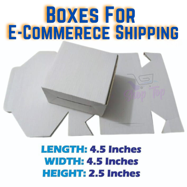 3-PLY White Hard Card Ecommerece Packing Boxes Size In Inches (4.5x4.5x2.5) For Shipment & Courier Pack Of 10 Boxes.
