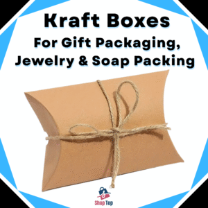 20 Pcs - Kraft Pillow Boxes – Small Gift Packaging Box for Jewelry, Soap, Cards & Wedding Favors by Shop Top