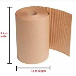 18 Inches Wide 10 Meter Length Brown Thick Cardboard 3 Ply Carton Material Corrugated Paper Wrap Packing Roll Reel High Quality For Fragile Items Packing