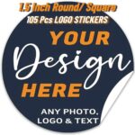 70 Pcs 1.5 Inch Round Self Adhesive Logo Stickers Square Logo Stickers For Business Promotion Product Label Stickers Thank you Stickers High Quality Self Adhesive Extra Glossy Stickers