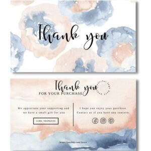 Double Sided Thank You Business Custom Logo Cards Extra Glossy Thanks Cards For Customer Satisfaction QR Code Cards With Custom Message And Custom Image With High Quality Thank You Card Material