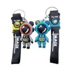 Space Galaxy Astronaut Keychain: Available in 4 Colors - Rubber Keychain for Girls and Boys - Motorcycle Collectible Strap - Unique Car Keyring