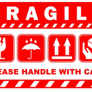 Pack Of 100 FRAGILE Self Adhesive Stickers High Quality 2x3 Inches