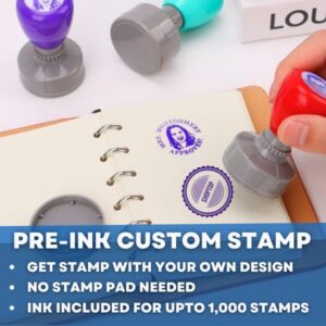 Custom Logo Stamp – Pre-Inked, No Ink Pad Needed – Personalized Flash Foam Stamps for Business, Personal & Office Use